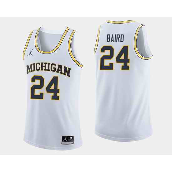 Men Michigan Wolverines C.J. Baird White College Basketball Jersey